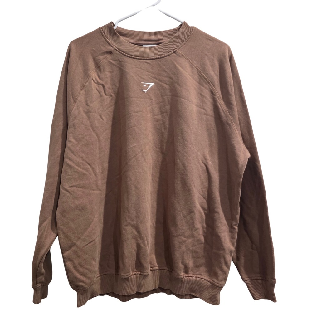 Gymshark Rest Day Essentials Sweatshirt Brown Raglan Crewneck Pullover Small